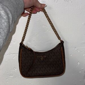 Michael Kors Dark Brown Monogram Shoulder Bag